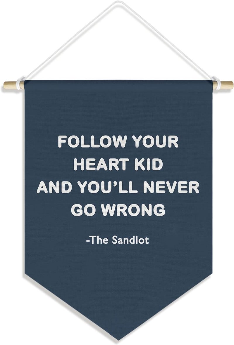 DSHFG Vinatge Sports Baseball Nursery Classroom Kids Boys Playroom Decor, Inspirational Motivational Baseball Wall Decor Pennant for Baby Boy Girl Toddler Room Bedroom, Navy Blue Wall Decor, 15x11in - Image 1